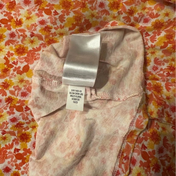 Old Navy Floral Everywear Tee XXL Tall Cotton Boxy Cottagecore Coastal Grandma - Picture 10 of 13